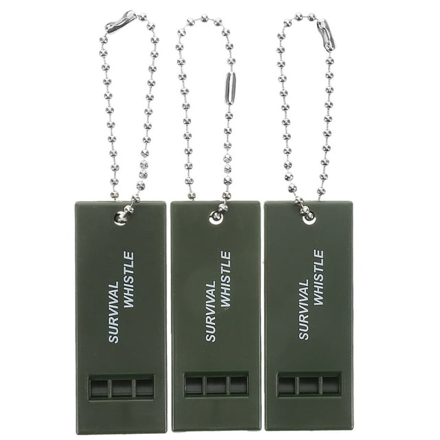 Miangastore 3 Pcs Sifflets d'Urgence Sécurité Survie avec Chaîne Perlée Sifflet d'Urgence Fort pour Randonnée en Plein Air Bateau Camping Sauvetage Signal Lifeguard Sifflet
