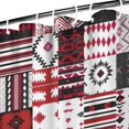 thumbnail image 3 of Red Ethnic Geometric Patchwork Pattern Shower Curtain 36"x72" ,Bathroom Decorative Shower Curtains Set with 12 Hooks,Modern Waterproof Washable Shower Curtain, 3 of 6