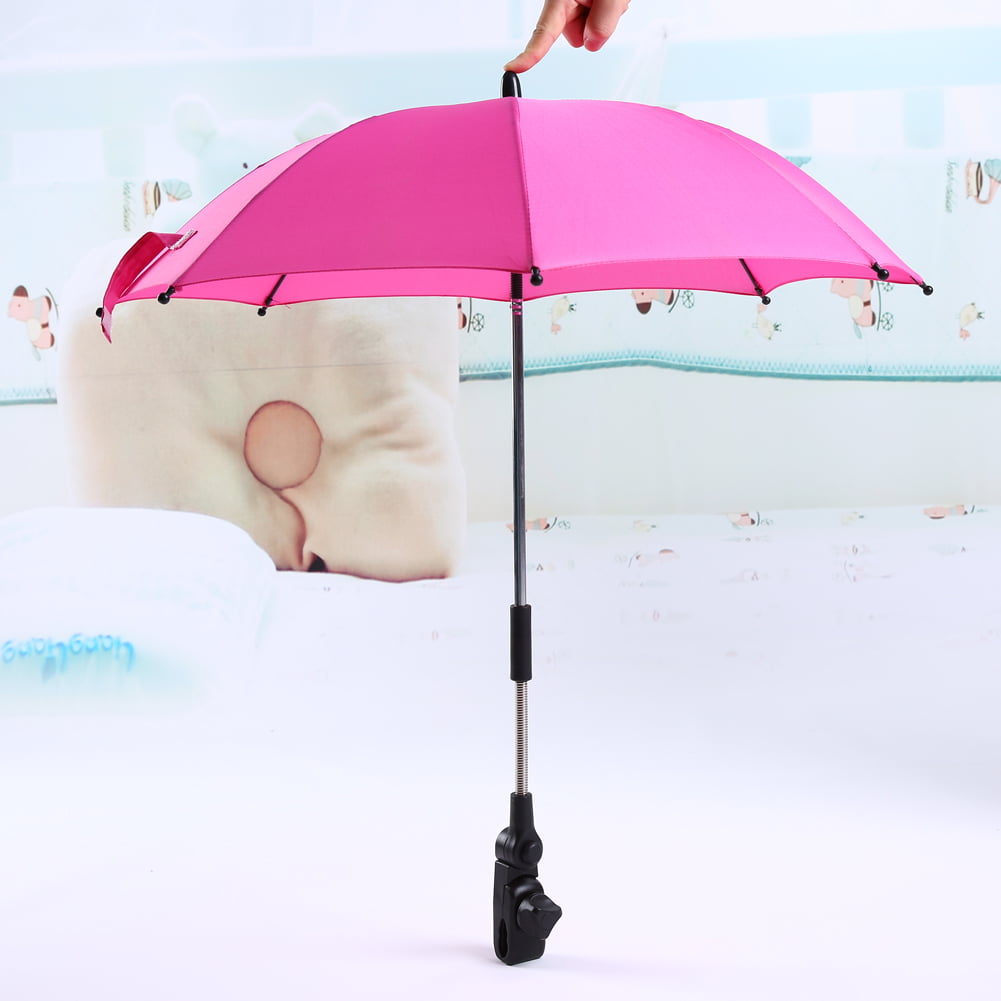 Zcargel Baby Stroller UV Protection Clip-On Umbrella Stand Holder Adjustable Sun Canopy Parasol Holder 