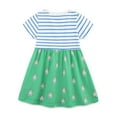 thumbnail image 6 of Cethrio Kids Girls Dresses, Printed Cotton Casual Short Sleeve Summer Dresses Green Size 4 T, 6 of 6