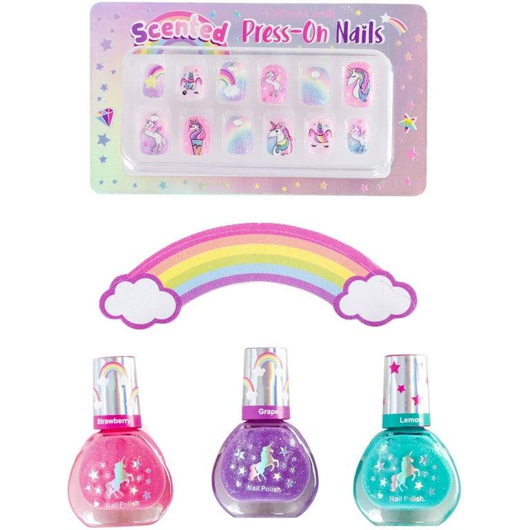 Kids Nail Polish Set for Girls with Dryer - Unicorn Manicure Kit with  Scented Press-On Nails Stickers Art Non-Toxic Safe Glitter Peel off Nail  Polishes File for Little Girls Tweens