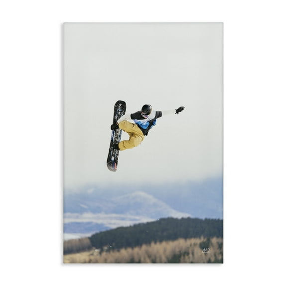 Stupell Industries Catching Air Snowboarder Sports Photography Wrapped Canvas Art Print Wall Art, 16 x 24