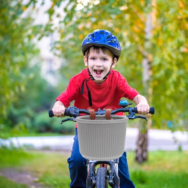 WRITWAA Bicycle Basket Kids Grey Artificial Spacious Capacity 1Pcs
