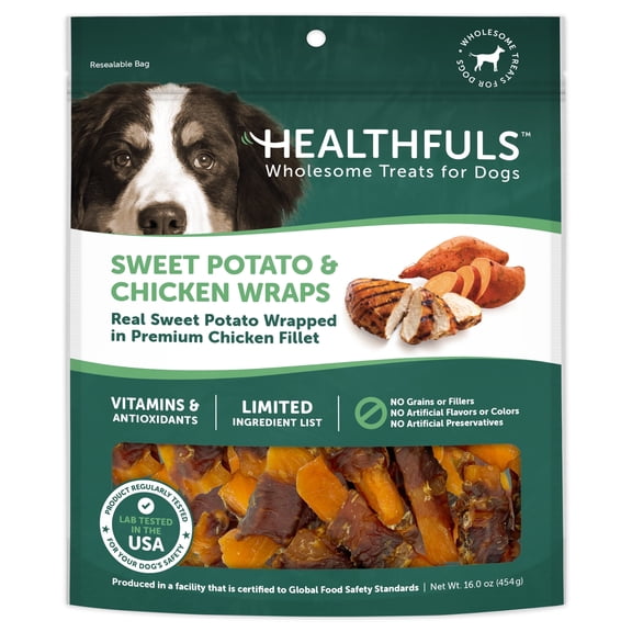 Healthfuls Chicken Wrapped Sweet Potato Dog Treats, 1 Pound