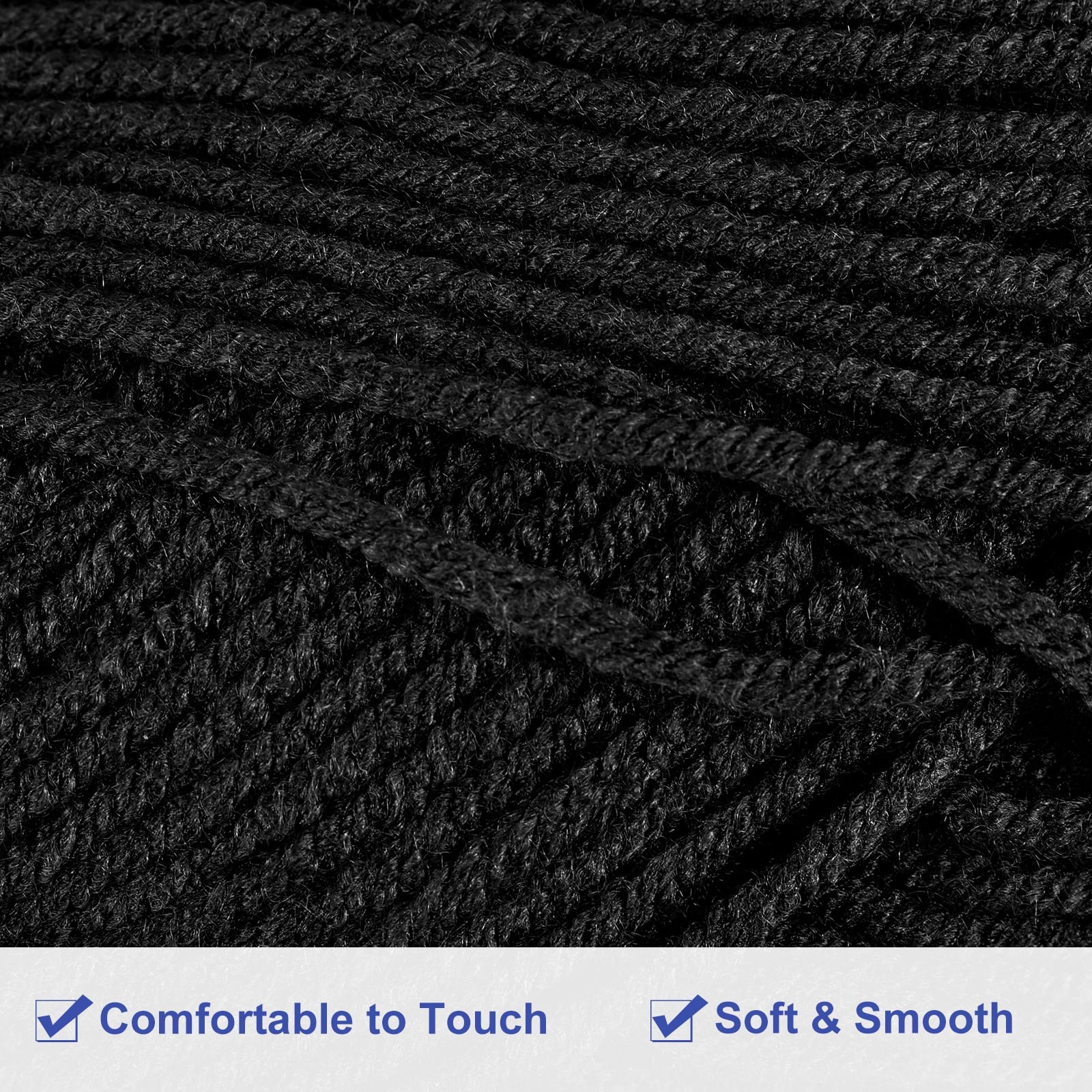 300g - 6Pack of 50g Acrylic Yarn Skeins Soft Crochet Yarns for Knitting Black