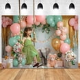 thumbnail image 3 of 210X150cm Fondo de Cumpleaños de Animales del Bosque para Niños Fondo de Fotografía de Globos de Fiesta Decoración de Fiesta de Tela, F, 3 of 5