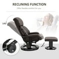 thumbnail image 5 of HOMCOM Massage Recliner Chair with Ottoman, 360° Swivel Recliner and Footstool, 10 Point Vibration, PU Leather Reclining Chair with Side Pocket and Remote Control, Brown, 5 of 10