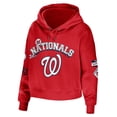 thumbnail image 2 of Women's WEAR by Erin Andrews Red Washington Nationals Modest Patches Cropped Pullover Hoodie, 2 of 3
