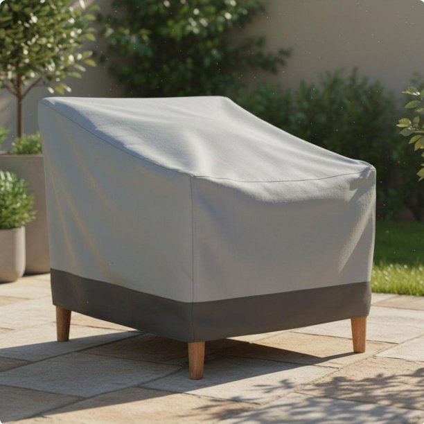 Funda Individual Para Sofá, Funda Antipolvo Para Silla De Jardín, Protector Para Silla De Patio, Gris-negro, 190T, 96-5x89x79cm Gris-negro 190T 96-5x89x79cm
