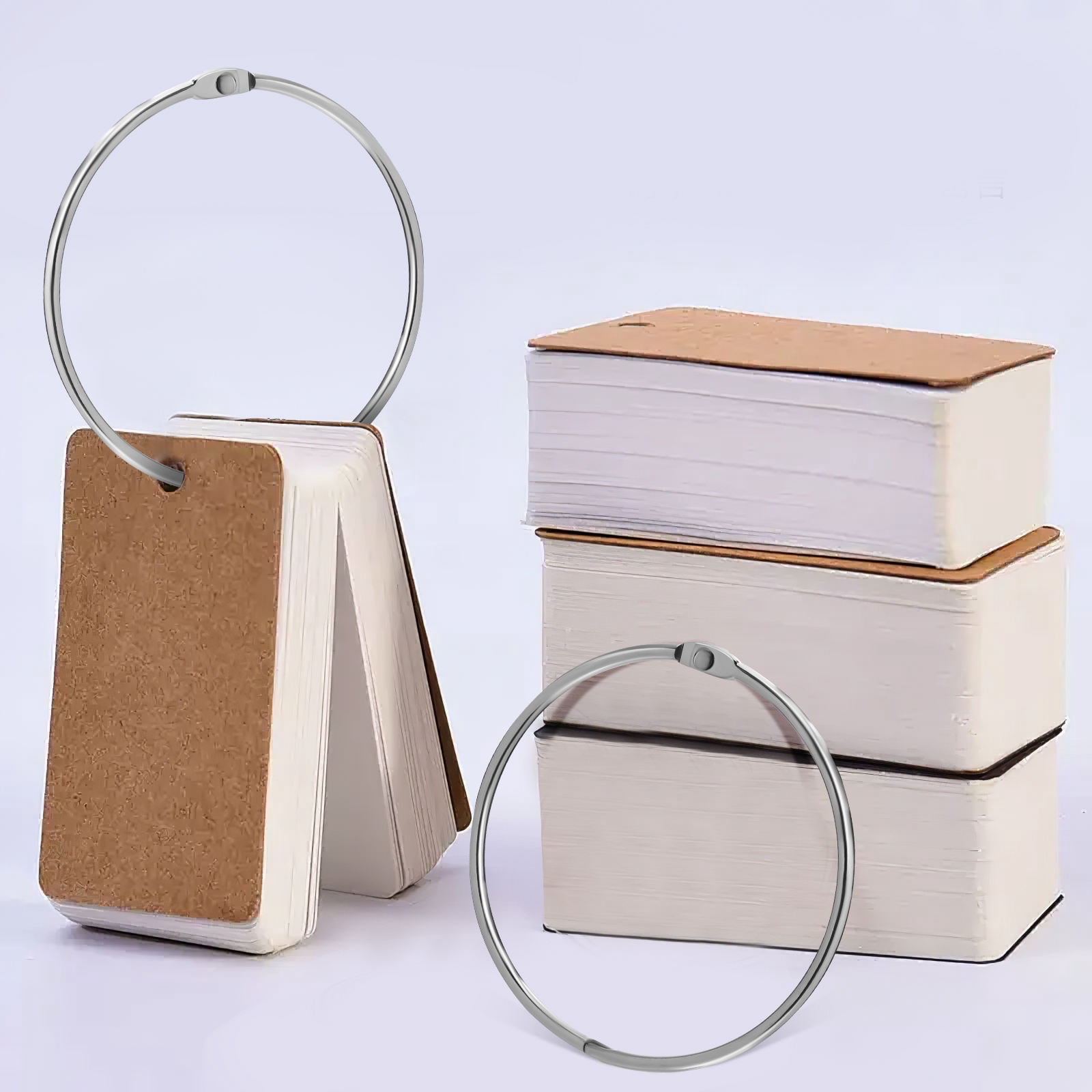 WRISTBIQUE 16Pcs Metal Rings For Index Cards With Long Term Use In Silver