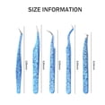 thumbnail image 4 of Pinzas para extensiones de pestañas, pinzas para botas con grietas de hielo amarillas para hacer volumen y abanicos clásicos, juego de 5 pinzas para pestañas, 4 of 6