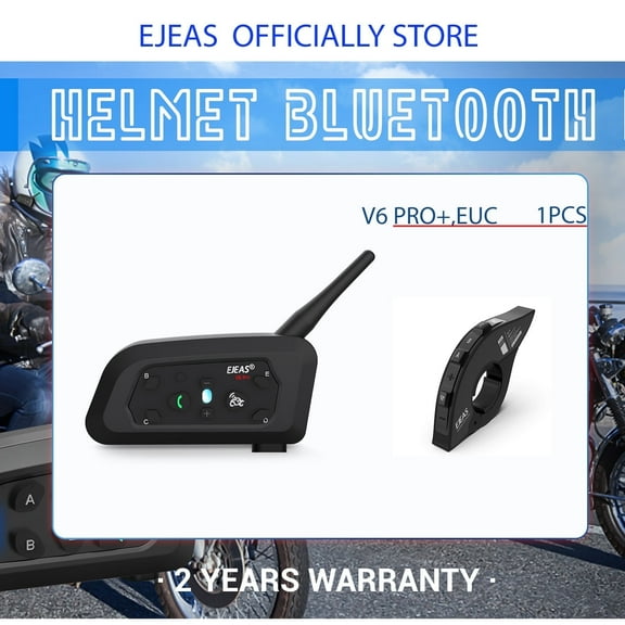 EJEAS V6PRO Motorcycle Bluetooth Intercom with EUC Remote Handle 2Rider 1200M Motorbike Headset