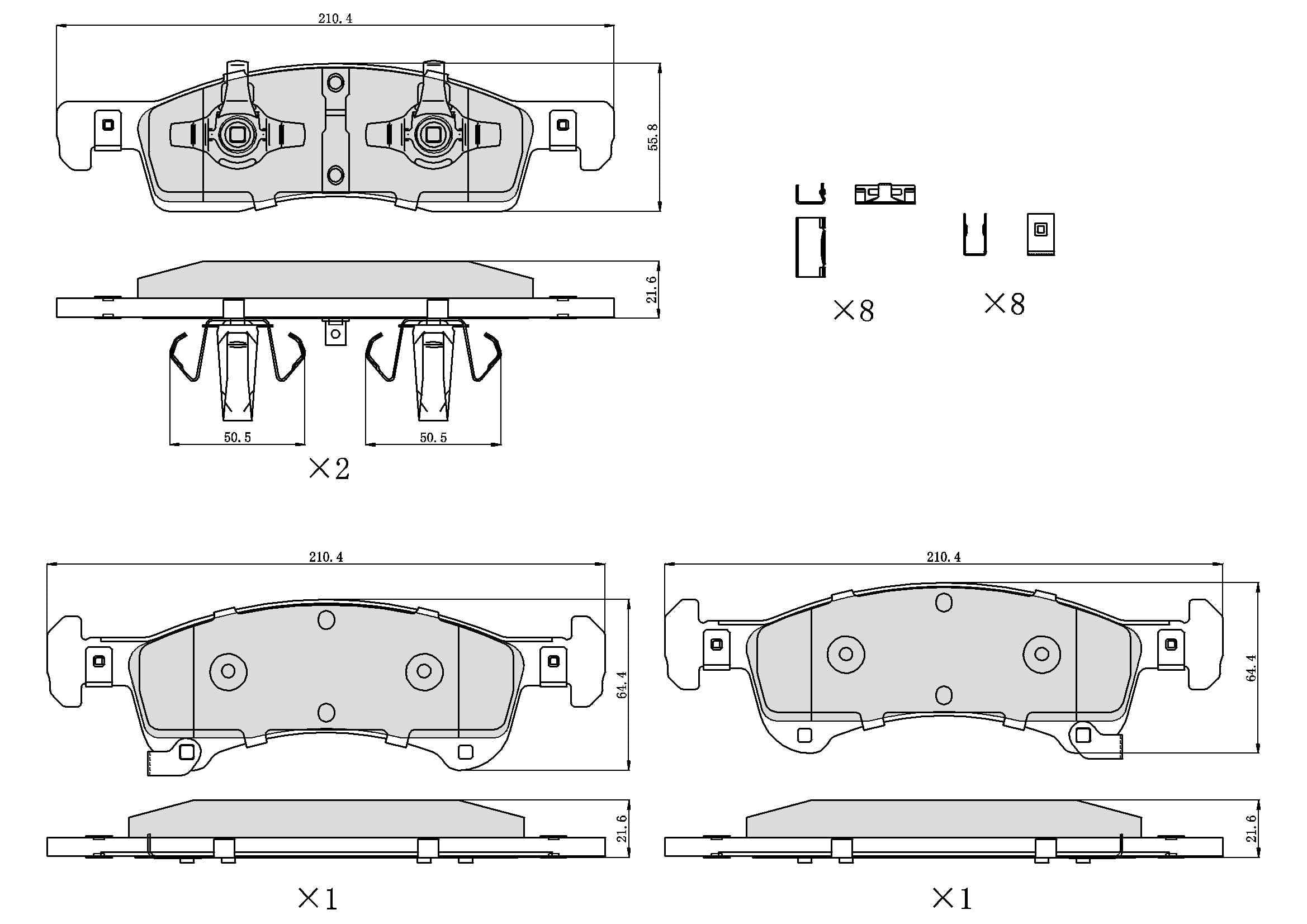 Winstop Brake Pad Set, Front WS.0934.0.C, Ford Expedition 2006-2003