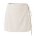 thumbnail image 6 of LNWUY Summer Solid Color Knot Side Wrap Tie Wrap Mini Skorts Casual Womens Shorts for Casual Athletic Golf White L, 6 of 6