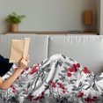 thumbnail image 3 of Rowan Soft Flannel Fleece Throw Blanket, Abstract Modern Garden Theme with Rowan Plant Botanical Pattern Design, Cozy Plush for Indoor and Outdoor Use, 50" x 60", Ruby Grey Black, by Ambesonne, 3 of 5