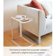 Yamazaki Home C Side Table, White, Steel, Supports 22 pounds, No Assembly
