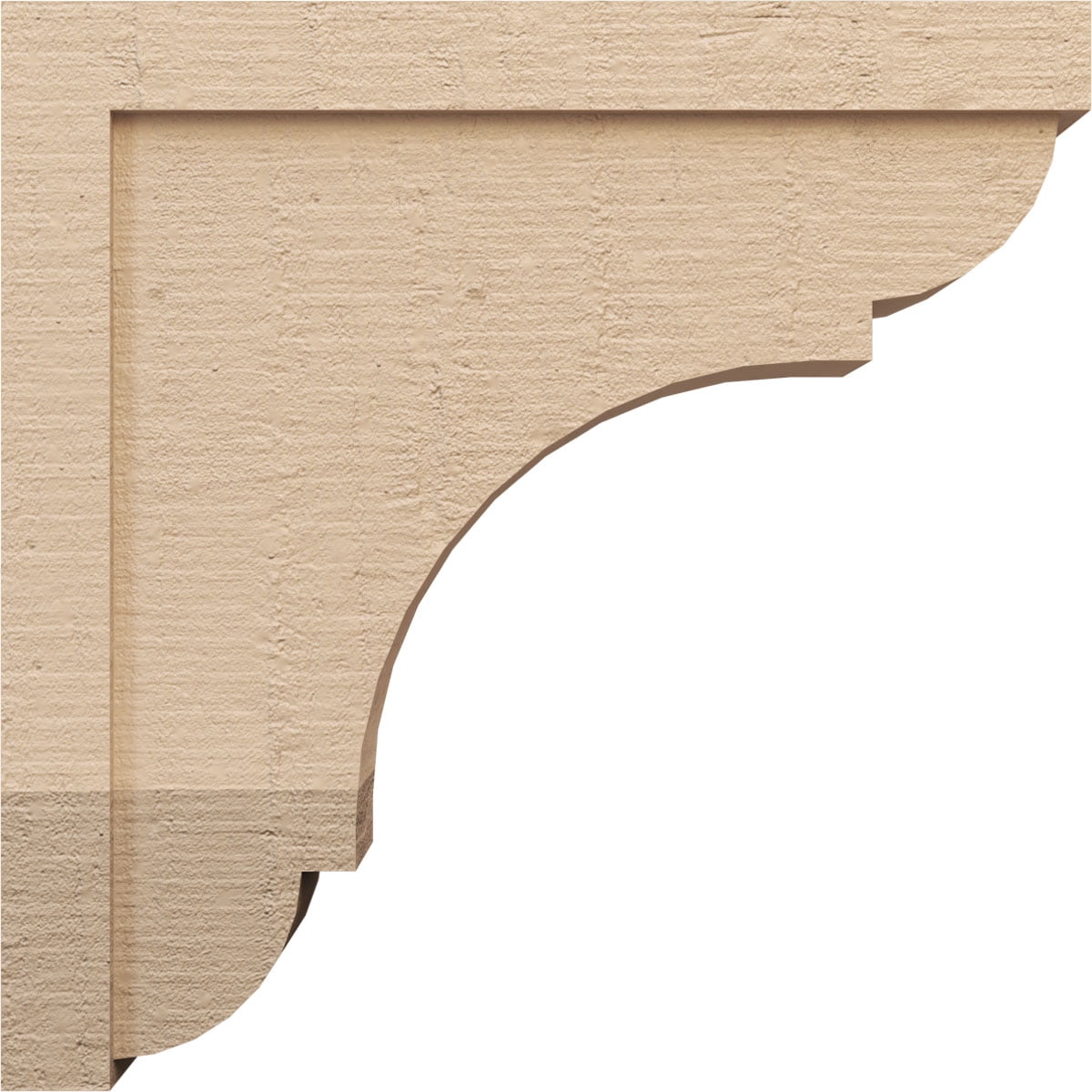 7"W x 28"D x 28"H Thin Bryant Rough Cedar Woodgrain TimberThane Corbel, Primed Tan
