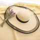 thumbnail image 1 of Sombrero de paja de malla negra para mujer, cubierta de protección solar para vacaciones en la playa, plegable, Verano, 1 of 4
