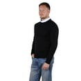 thumbnail image 3 of Socal Look Men's Sweater Crew Neck Long Sleeve Acrylic Pullover Black, M, 3 of 7