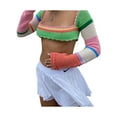 thumbnail image 4 of Kmbangi Women Crop Tops, Splicing Crochet Square Neck Knitted Camisole, 4 of 8