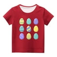thumbnail image 2 of TIMIFIS T-Shirts Rouges de Pâques Lapin pour Tout-Petits Mignons Œufs Imprimés Col Rond Manches Courtes T-Shirt Enfants Joyeuses Pâques T-Shirts pour Garçons Filles 4 Ans, 2 of 4