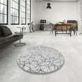 thumbnail image 4 of Ahgly Company Machine Washable Indoor Round Transitional Platinum Gray Area Rugs, 5' Round, 4 of 7