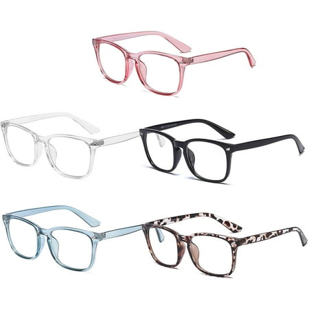 Blue Light Blocking , 5 Pack Square Nerd Eye Frame Anti Blue Ray ...