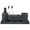 Black, variant on Black Stone Bathroom Accessories Set 6 Pieces - Toothbrush Holder, Lotion Dispenser, Qtip Container, Vanity Tray, Tumbler - Countertop Organizer for Bathrooms - Elegant and Functional Décor Set