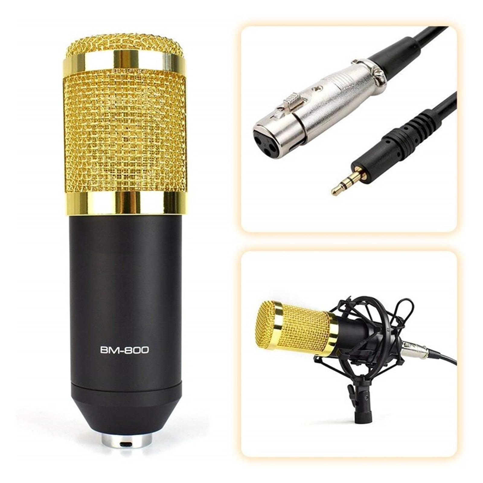 Professional Condenser Microphone Kit With V8 Sound Card Set For Live Streaming Mic Home Studio