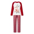 thumbnail image 5 of Family Matching Christmas Pajamas Deer Pattern Long Sleeve Tops Plaid Pants Sleepwear Set, 5 of 7