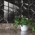 thumbnail image 3 of 12 Uds pegatinas de azulejos de pared JAMW autoadhesivas impermeables de PVC para mesa de muebles de gabinete de cocina negro 30x15cm, 3 of 5