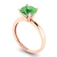 thumbnail image 2 of Solitaire Engagement Ring for Women - 2ct Simulated Green Diamond in 14K Rose Gold Promise Ring, 2 of 6
