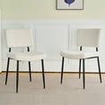 thumbnail image 2 of 2Pcs 4Pcs/Set Modern Turquoise Simple Dining Chair Fabric Upholstered Chairs Home Bedroom Stool Back Dressing Chair Black Metal Legs(set Of 2), 2 of 17
