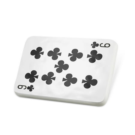 Porcelein Pin clubs Nine - Nine / card game Lapel Badge – NEONBLOND