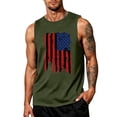 thumbnail image 2 of Men's America 250 Years Tank Top with Patriotic Flag Graphic and Sleeveless Design Featuring Vintage Distressed Print for Independence Day 2026 Memorial Day Celebrations Army Green L, 2 of 4