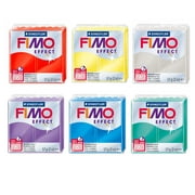 FIMO Effect Polymer Oven Modelling Clay - 57g - Set of 6 - Transparent Finish