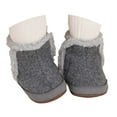 thumbnail image 2 of LYHao Winter Warm Lined Boots For Toddler Girls Non Sole Soft Comfortable First Walking Shoes Outdoor ,Girls Boots Sizes 6 Gray(12-18 Months), 2 of 6