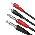 thumbnail image 2 of 2 Pack 3 feet Dual 1/4" to RCA Cable Audio Interconnect for Mixer, Amplifier, Microphone, Camera etc, 2 of 7