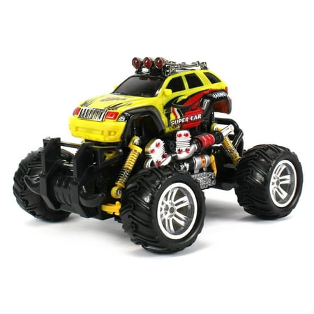 Graffiti Jeep Grand Cherokee RC Off-Road Monster Truck 1:18 Scale 4 Wheel Drive RTR, Working Hinged Spring Suspension, Perform Various Drifts (Colors May Vary)