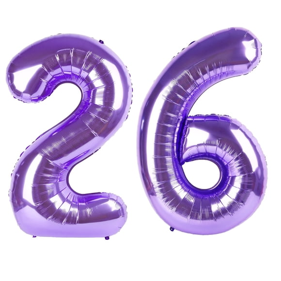 Globo Kelfuoya Número 26 Morado de 40" de Papel Metalizado Jumbo