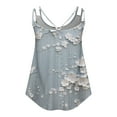 thumbnail image 6 of GA WEIHUA Plum Blossom Tank Tops for Women Sleeveless Square Neck Camisoles Eyelet Embroidery Cami Tops Shirt Summer Loose Fit Flowy Shirts(Blue,M), 6 of 6