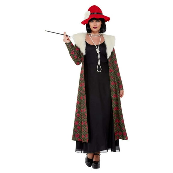 Smiffys Flapper 1920s Gangster's Mol In The Scene Women's Halloween Fancy-Dress Costume for Adult, L (14-16)
