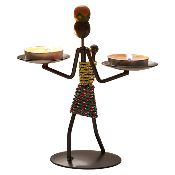 huoge African Women Candlestick Holder Decorative Vintage Candlestick