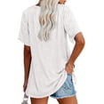 thumbnail image 5 of Short Sleeved Women V-Neck Solid Color Loose T-Shirt Tops, 5 of 5