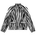 thumbnail image 4 of Jackets for Women Winter Coat Jackets Flannel Stand Collar Jacket(Zebra Black White Animal Print,Size:S-4XL), 4 of 7