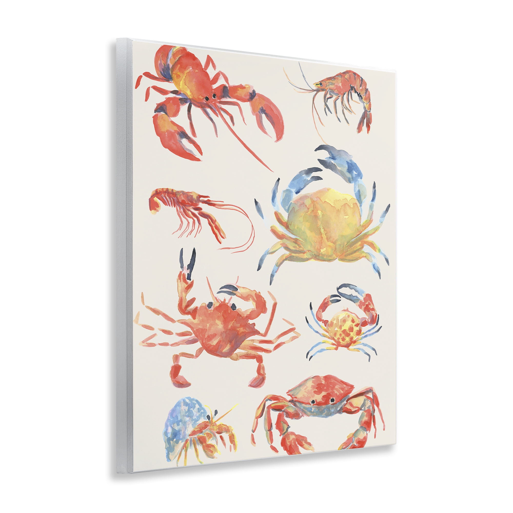 Stupell Industries Crab & Crustacean Collection Wall Plaque Art, design by June Erica Vess