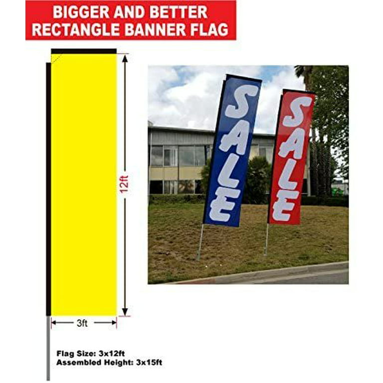 VEVOR Advertising Flag Pole, 3 x Feather Flag Bundles, 16ft