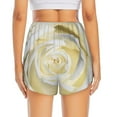 thumbnail image 4 of Xecao's White Rose for a double-layer running short for women, perfect for gym, tennis, and more, featuring a convenient pocket., 4 of 9