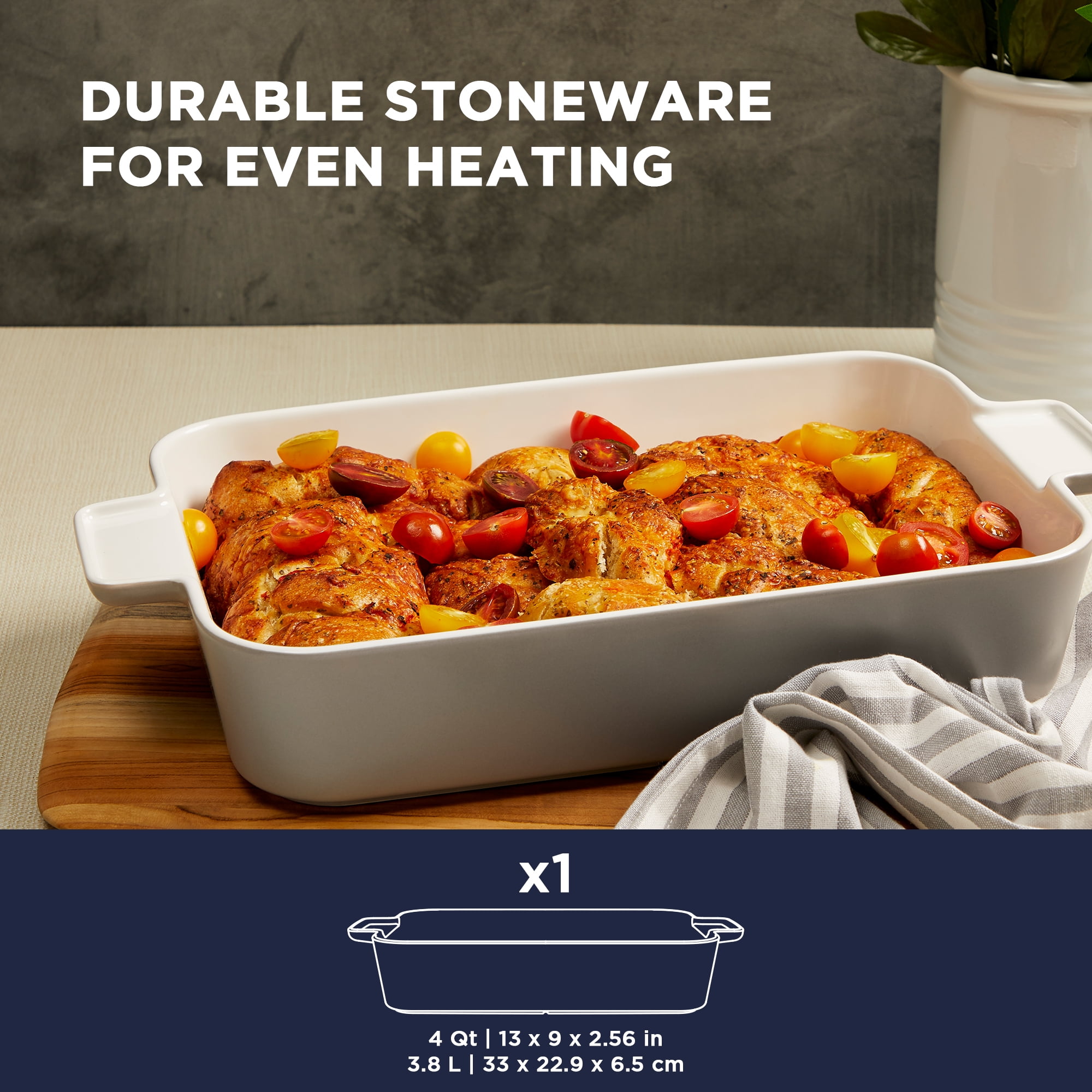 CorningWare 9" x 13" 4qt Modern Stoneware Casserole Baking Dish
