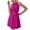 Hot Pink, variant on AOOCHASLIY Ladies Dress Clothes Women Summer Sleeveless Round-Neck Belted Pleated Mini Casual Dress